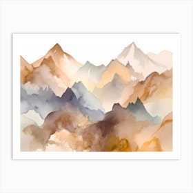 Watercolor mountains 1 Art Print