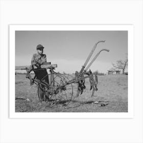 Untitled Photo, Possibly Related To Son Of Pomp Hall, Tenant Farmer, Going To Work The Field With A Spike Tooth Harro Art Print