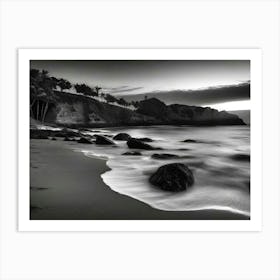 Black And White Beach 28 Art Print