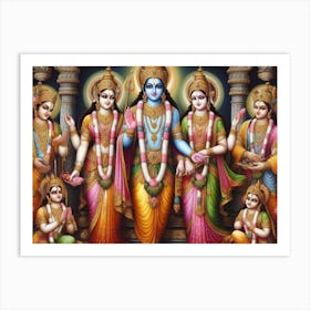 Lord Krishna AI Thanjavur painting 2 Art Print