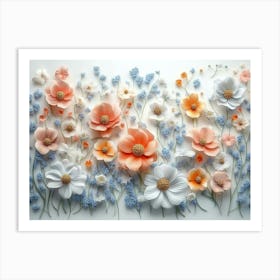 Paper Flowers 55 Art Print