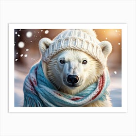 Polar Bear In Winter Art Print