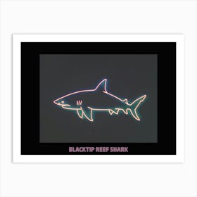 Neon Pink Blacktip Reef Shark Poster 3 Art Print