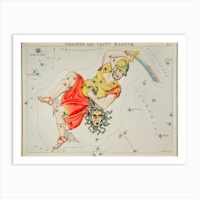 Sidney Hall’s (1831), Astronomical Chart Illustration Of The Perseus And The Caput Medusae Art Print