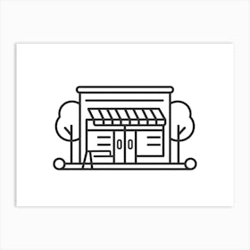 Business Store Line Icon Vector Illustration Art Print