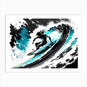 Surfer In A Wave 2 Art Print