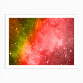 Sunburst Galaxy Space Background Art Print