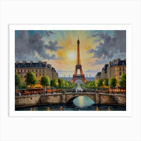 Paris At Sunset 2 Art Print