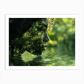 Portrait Of A Woman In Water 1 Art Print