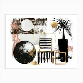 Black And Gold 67 Art Print