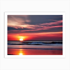 Sunset At The Beach 333 Art Print