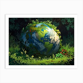 Earth In The Forest Art Print