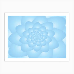 Pastel Colors Flower Pattern Set Blue Art Print