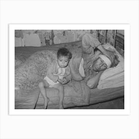 Mexican Father And Child, San Antonio, Texas, This Family Was Living On Relief, The Father Was Obviously Very Sick Art Print