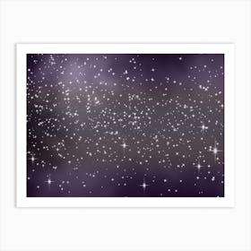 Grey And Lavender Tone Shining Star Background Art Print