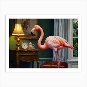 Flamingo's Cozy Corner Art Print