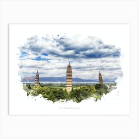 Three Pagodas, Dali, Yunnan Art Print