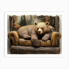 Bear On The Couch Art Print