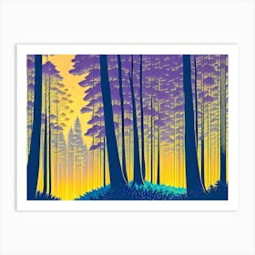 Forest At Sunset Art Print