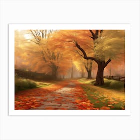 Autumn Lane #3 Art Print