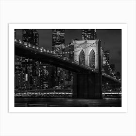 New York, New York City,Nyc,Art Work, Photo,Colorful,Streetphotograpy,Brroklyn Bridge, Black And White Art Print