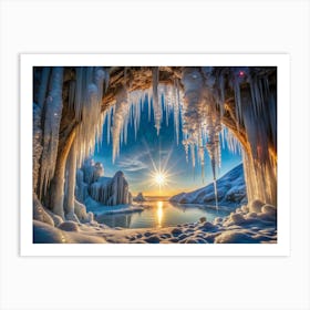 Ature Eternal Frost In A Secluded Glacial Cave Art Print