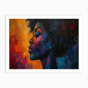 Colorful Chronicles: Abstract Narratives of History and Resilience. Portrait Of African Woman Art Print