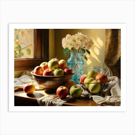 Apples And Flowers Art Print