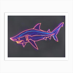 Neon Goblin Shark 3 Art Print