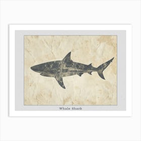 Whale Shark Grey Silhouette 2 Poster Art Print