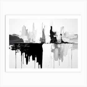 Spectrum Of Emotions Abstract Black And White 6 Art Print