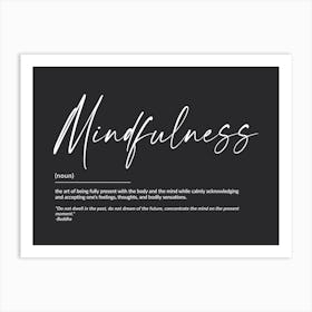 Mindfulness Definition Dictionary Art Print Art Print