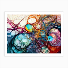 Swirling Vortexes In Abstract Colors Art Print