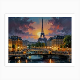 Paris At Sunset Art Print