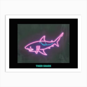 Pink Tiger Neon Shark 4 Poster Art Print