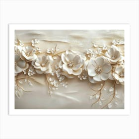 White Flowers On A Cake Art Print