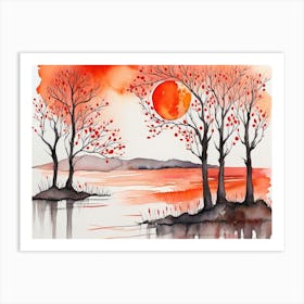 Moonlight Over The River 14 Art Print