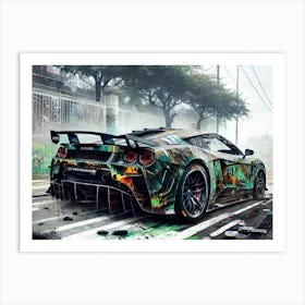 Graffiti Car Painting Art Print