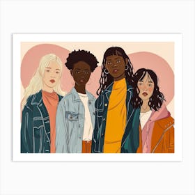 Illustration Of A Group Of Women 1 Art Print