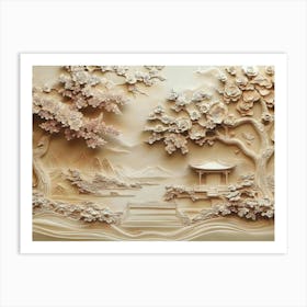 Beautiful 3d Chinese Landscape 2 Art Print