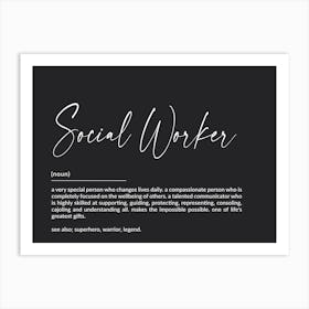 Social Worker Definition Art Print Art Print