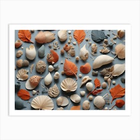 Shells And Leaves Art Print