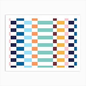 Multi Colour Checkerboard Pattern Art Print