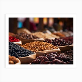 Market Of Dried Fruits And Nuts Art Print