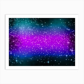 Shining Blue Purple Star Background Art Print