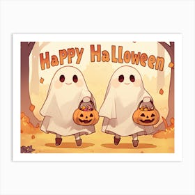 Ghosty Happy Halloween Art Print