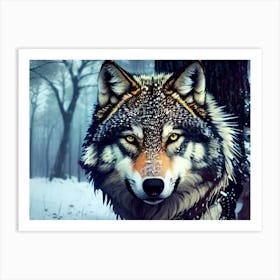 Wolf In The Woods 35 Art Print