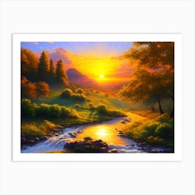 Sunset In The Mountains 71 Art Print