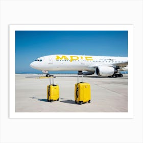 Large White Vacation Transportation Beach Isolated Bag Signs Yellow Happy Protection Air (16) Art Print