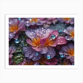 Raindrops On Flowers Art Print